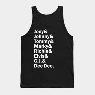 Funny Names x Ramones (Joey, Johnny, Dee Dee, Tommy, Marky, C Jay, Richie, Elvis) Tank Top